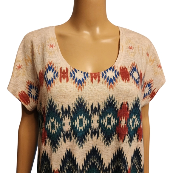 Nouvida Western Cap Sleeve Knit Top Size L - Picture 2 of 9